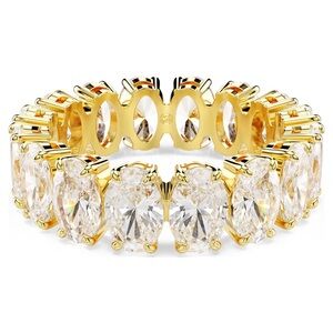 Swarovski Oval Cut Gold-Tone Plated Matrix Ring NIB New Style Retail:$219 Size 6